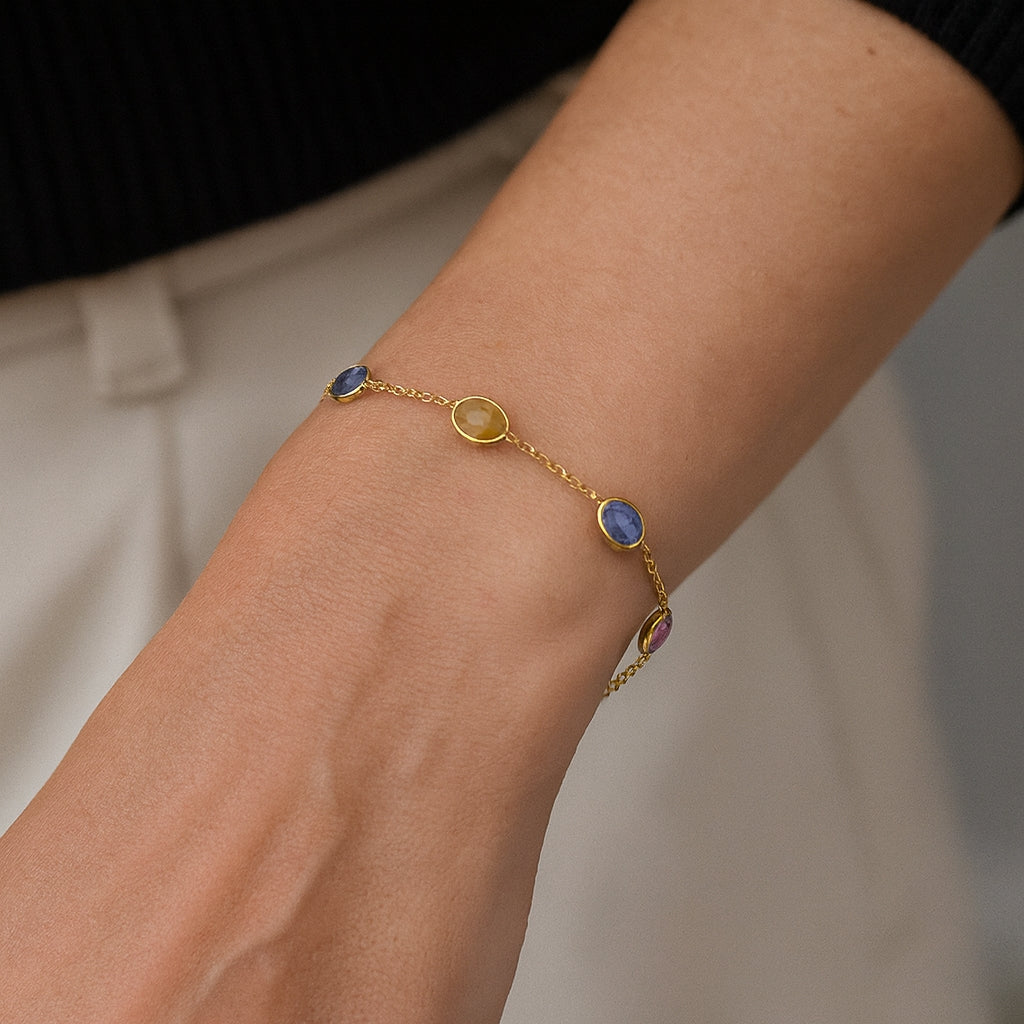 Pulsera Topacios y Turmalinas - Oro Amarillo 18kt