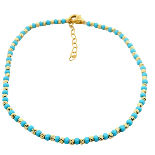 Pulsera Bolitas Cerámica - Oro Amarillo 14kt