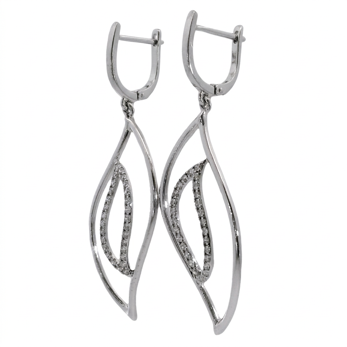 Aros con Diamantes - Oro Blanco 14kt