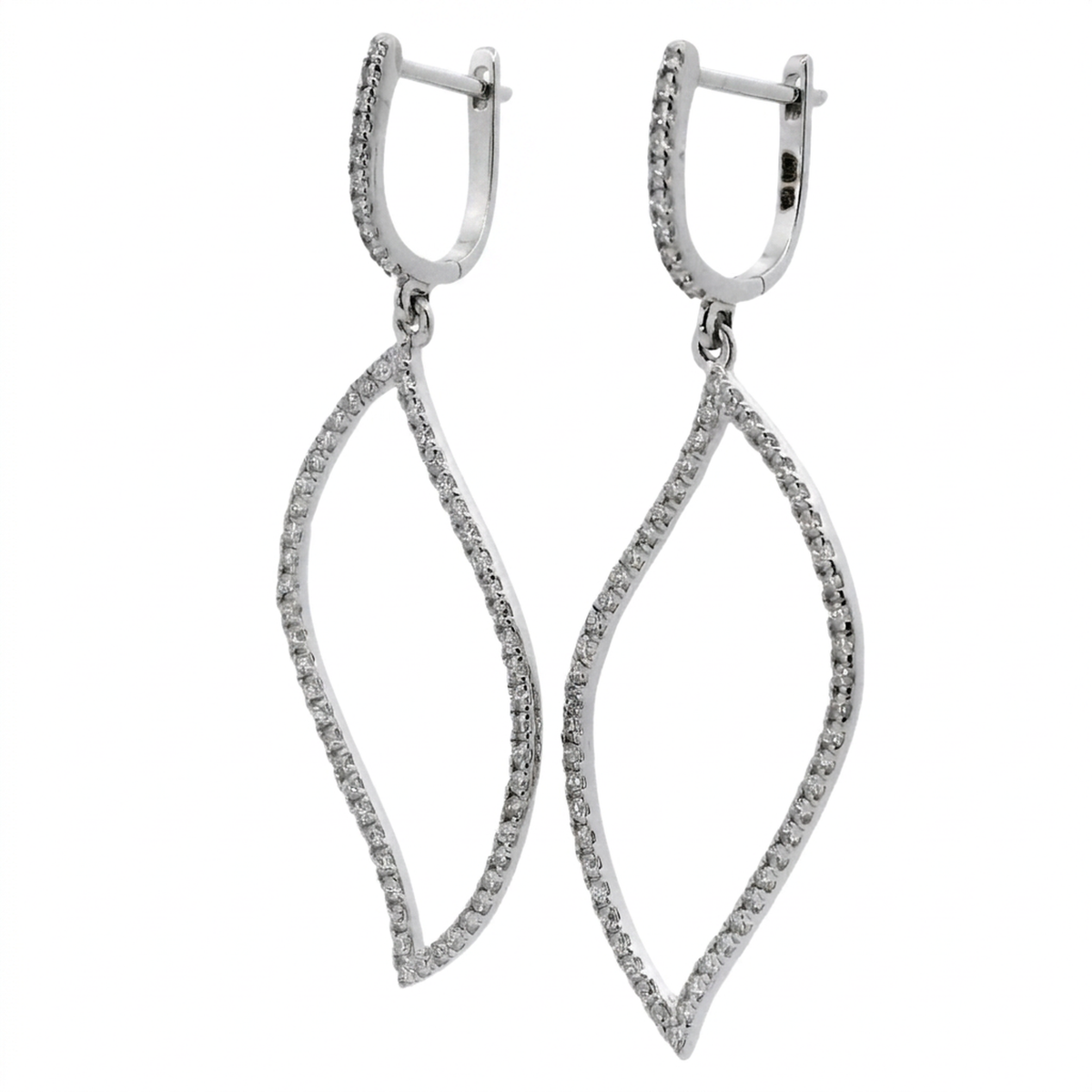 Aros con Diamantes - Oro Blanco 14kt