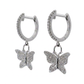 Aros Argolla Mariposas - Oro Blanco 14kt