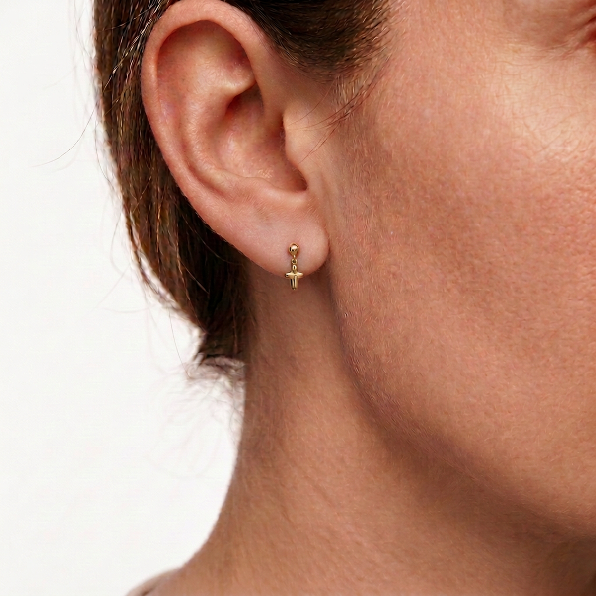 Aros Cruz - Oro Amarillo 18kt