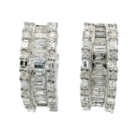 Aros Diamantes - Oro Blanco 14kt