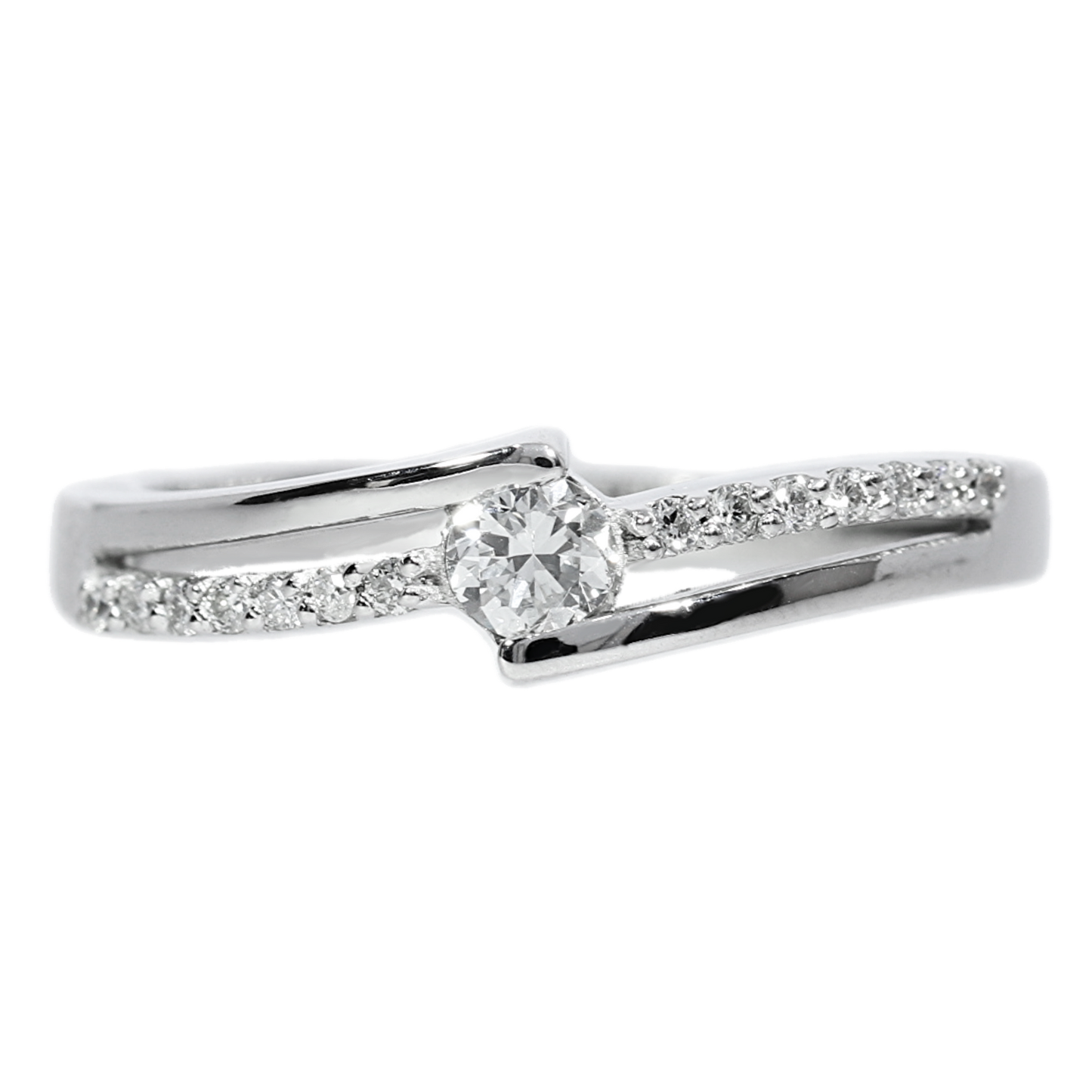 Anillo de Compromiso Diamantes - Oro Blanco 18kt