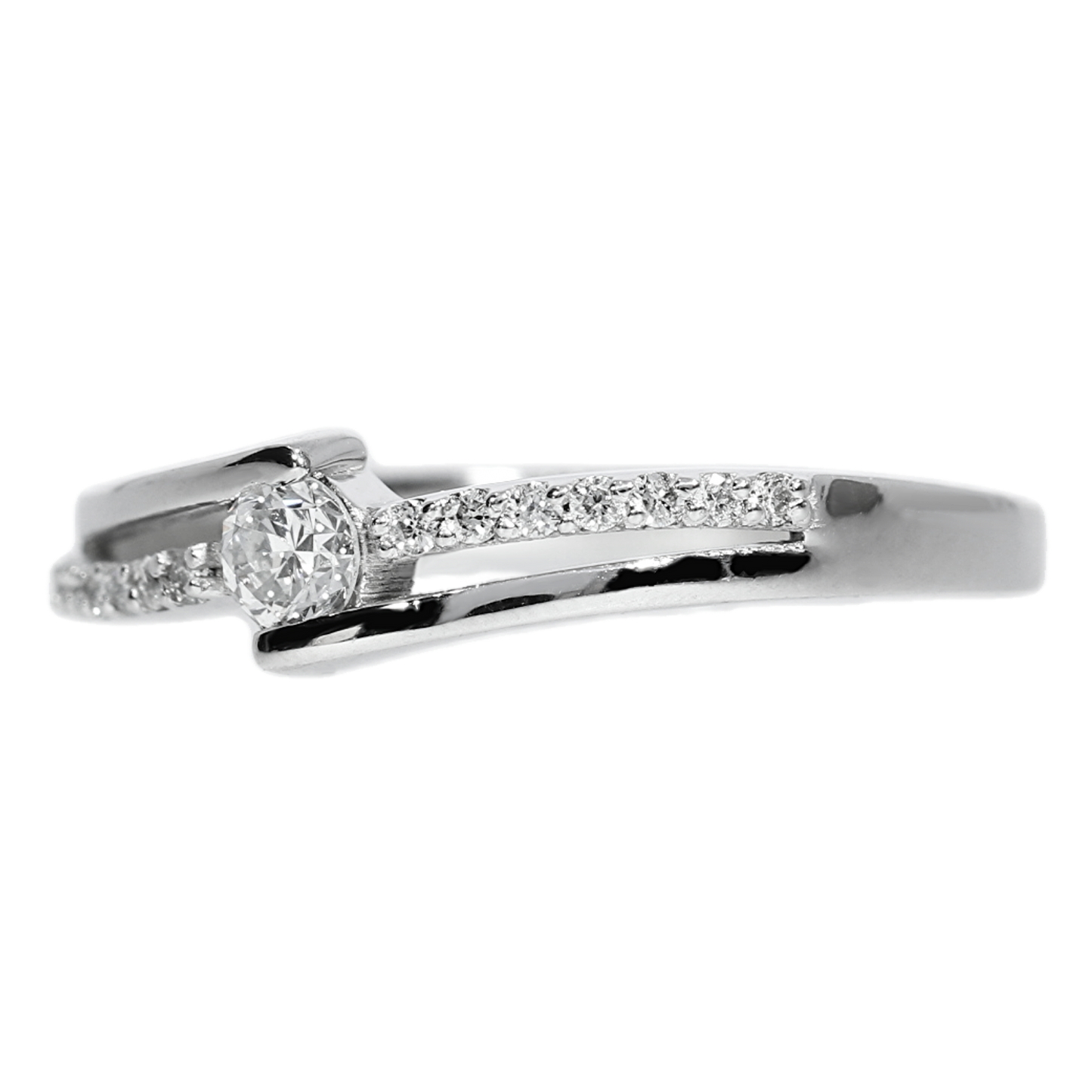 Anillo de Compromiso Diamantes - Oro Blanco 18kt