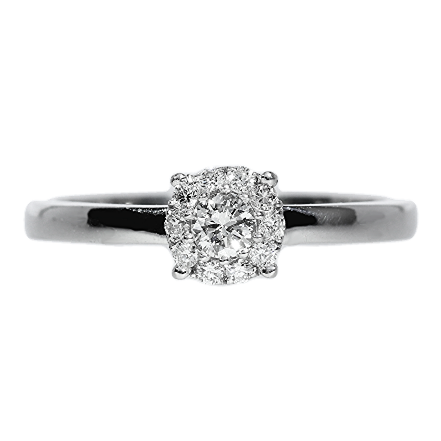 Anillo Compromiso Diamantes - Oro Blanco 18kt