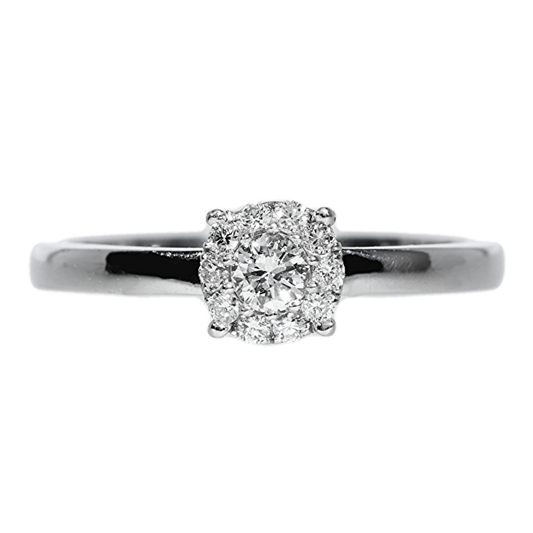 Anillo Compromiso Diamantes - Oro Blanco 18kt