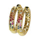 Aros Argolla Zafiros Colores y Diamante - Oro Amarillo 18kt