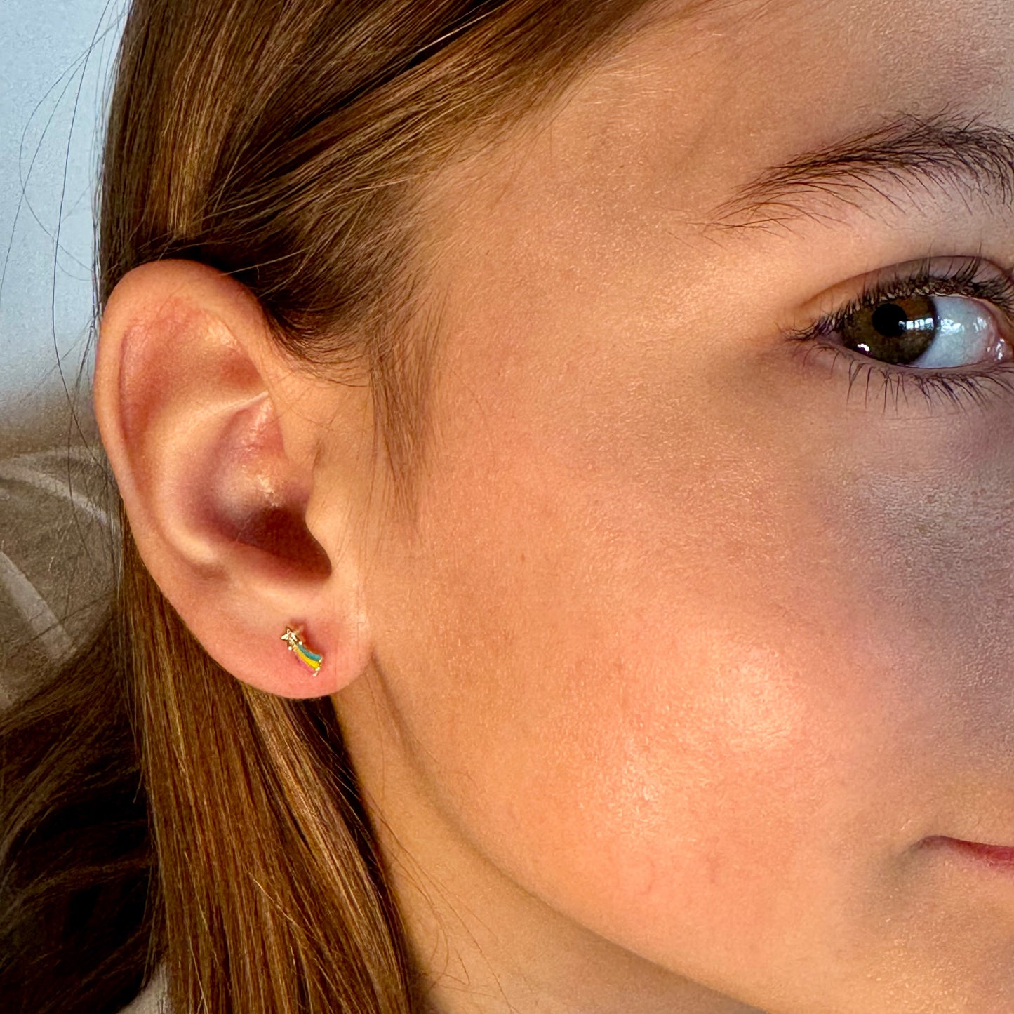 Aros Estrella Esmaltado - Oro Amarillo 14kt