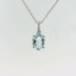Colgante Aguamarina y Diamantes - Oro Blanco 14kt