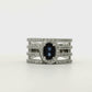Anillo Zafiro y Diamantes - Oro Blanco 18kt