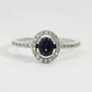 Anillo Zafiro y Diamantes - Oro Blanco 18kt