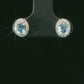 Aros Aguamarina y Diamantes - Oro Blanco 18kt