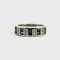 Anillo Zafiros y Diamantes - Oro Blanco 18kt