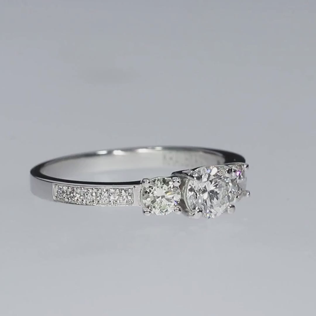 Anillo Compromiso Diamantes Oro Blanco 18kt Krauborg