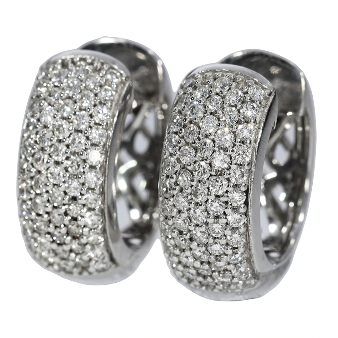 Aros Diamantes - Oro Blanco 18kt