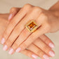 Anillo Citrino y Diamantes - Oro Amarillo 18kt