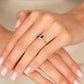 Anillo Zafiro y Diamantes - Oro Blanco 18kt