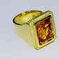 Anillo Citrino y Diamantes - Oro Amarillo 18kt