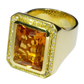 Anillo Citrino y Diamantes - Oro Amarillo 18kt