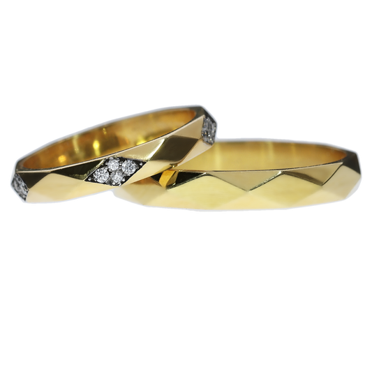 Argollas Matrimonio Diamantes - Oro Amarillo 18kt