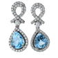 Aros Aguamarina y Diamantes - Oro Blanco 18kt