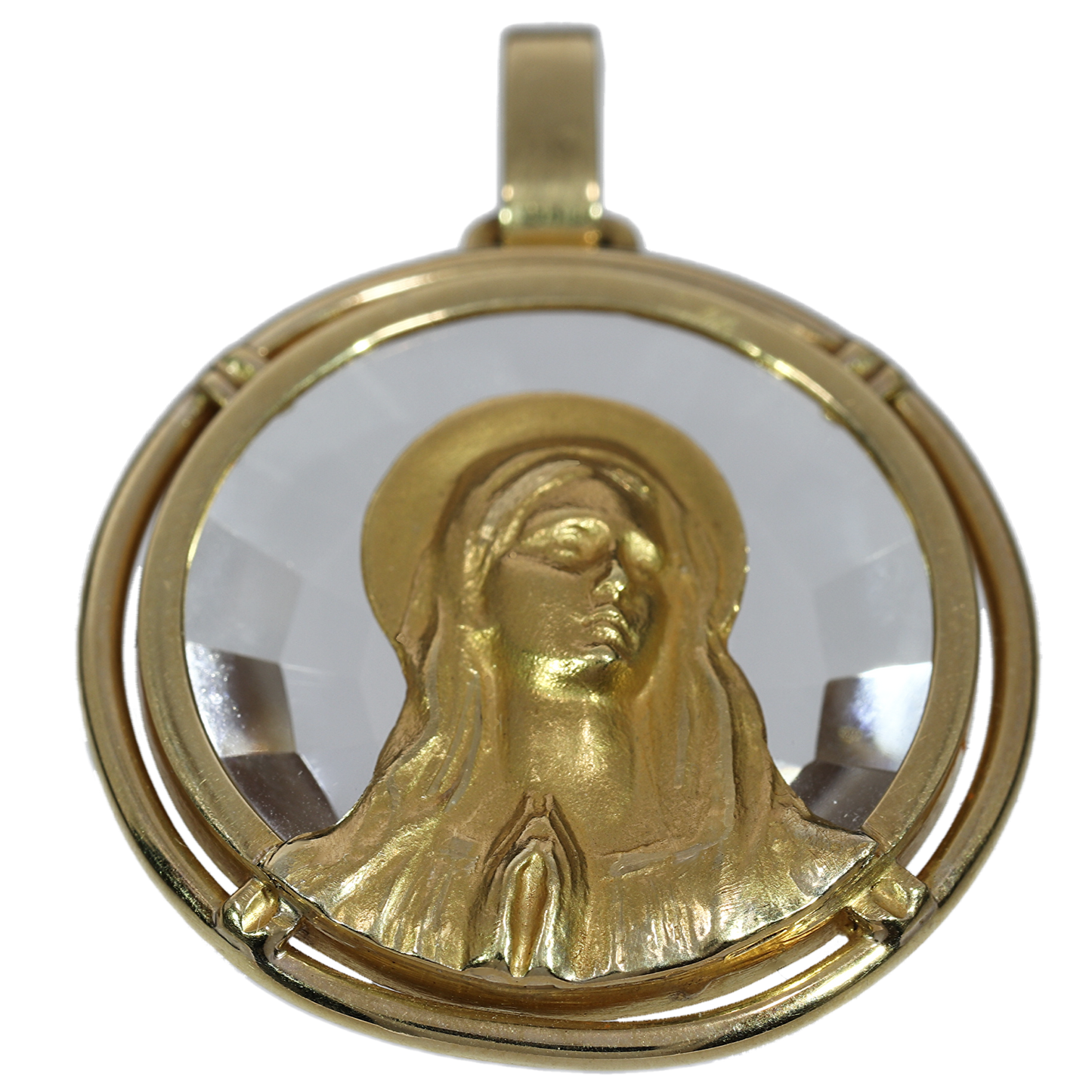 Medalla Virgen Cristal - Oro Amarillo 18kt