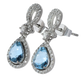 Aros Aguamarina y Diamantes - Oro Blanco 18kt