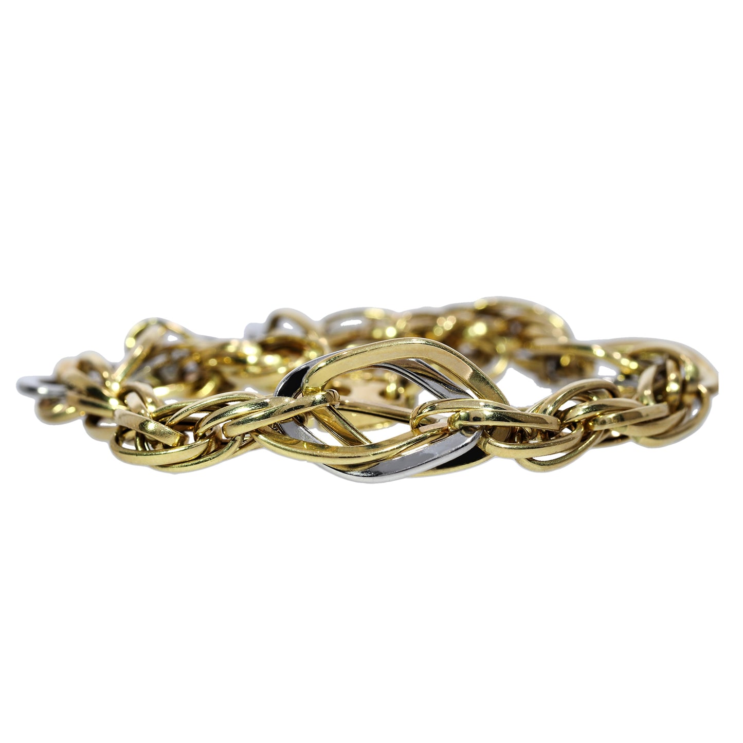 Pulsera Eslabones - Oro Amarillo y Blanco 18kt